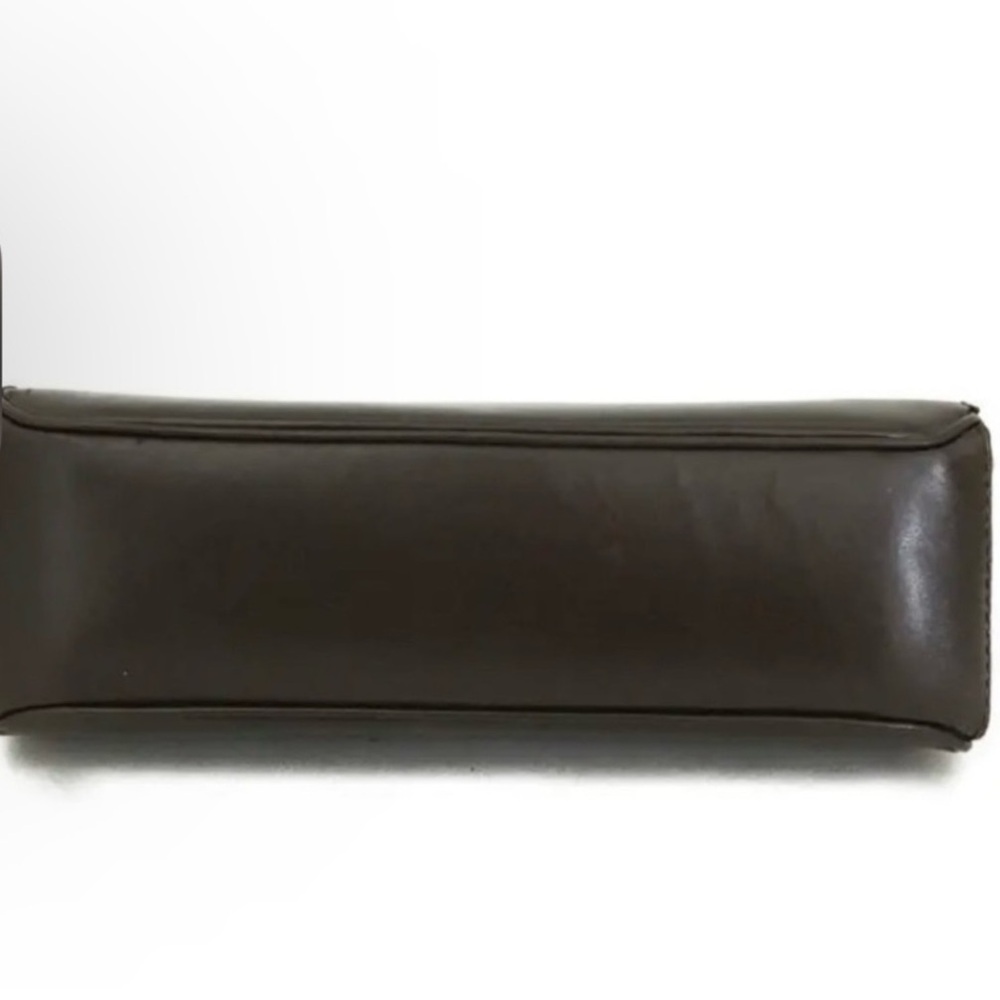 GUCCI Calfskin Leather Bamboo Clutch Bag Dark Brown - Picture 5 of 14